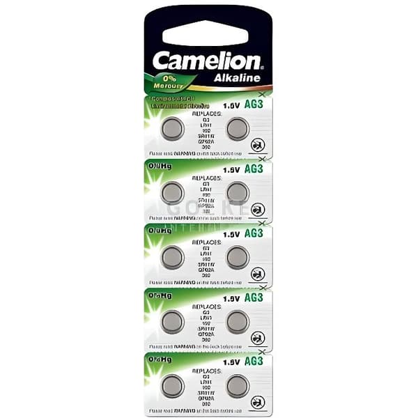 10 Camelion AG10 / LR54 / 189 / 389 / LR1130 knappbatteri, lång hållbarhet (utgångsdatum markerat)