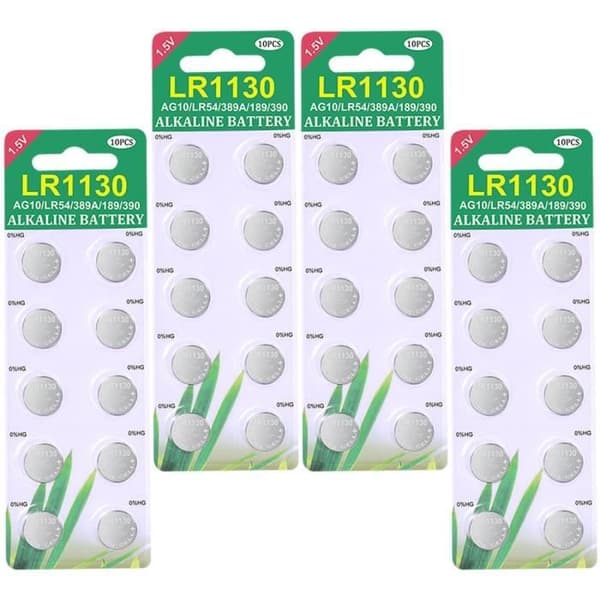 Alkaliska batterier Paket med 40 alkaliska knappcellsbatterier LR1130 AG10 2699