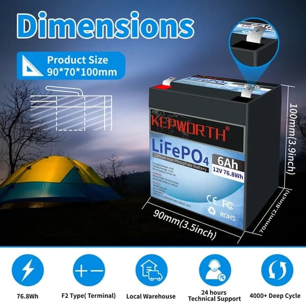 LifePo4-batteri, inbyggt BMS, serie- eller parallellkompatibilitet., 12V 25AH