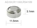 Miniatyrbild 4 av 5: 10-pack AG10 LR1130 389 390 LR54 sr1130sw v390 v389 89A batteri