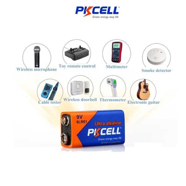PKcell 2-pack 9v  6LR61 DC Ultra Alkaliskt batteri