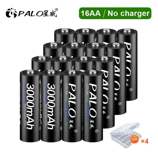 Genopladeligt AA-batteri, forudopladt, 3000mAh, 16 stk AA-batteri