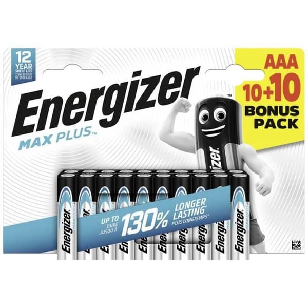 Energizer Max Plus LR3 (AAA) alkaliskt batteri 1,5 V 20 st.