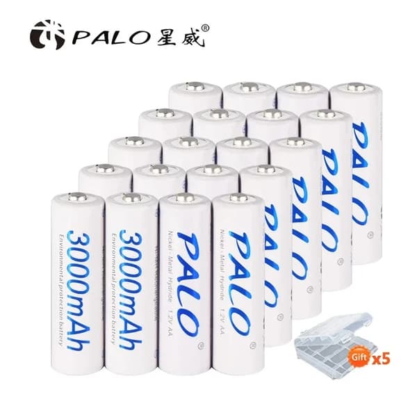 Genopladeligt AA-batteri, høj kapacitet 3000mAh, 2A strøm, 20 stykker