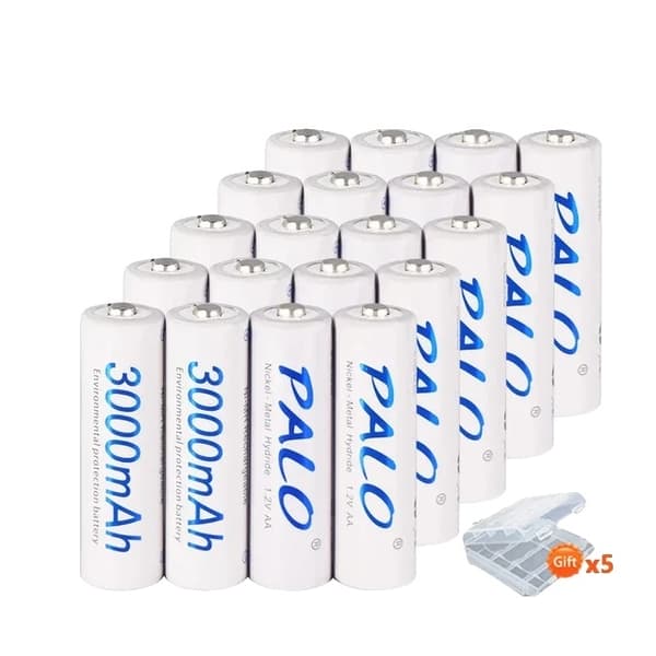 Genopladeligt AA-batteri, høj kapacitet 3000mAh, 2A strøm, 20 stykker