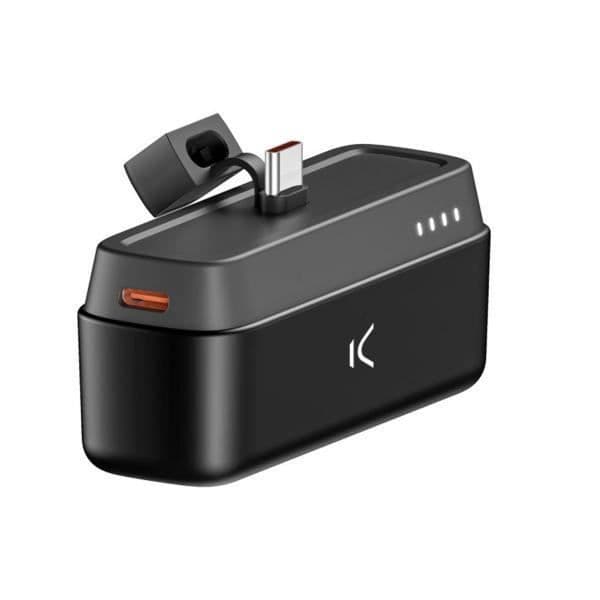 KSIX BPB4800S01N svart powerbank - 4 800 mAh - USB-C hane - Laddning via USB-C Svart