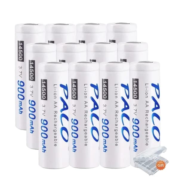 Genopladeligt Lithium Batteri, 900mAh Kapacitet, Batteri Boks Inkluderet, 3,7v, 12 stk batteri