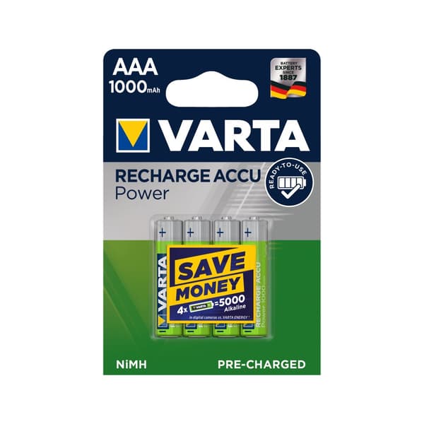 VARTA AAA batteri 1000mAh 4stk/bl.