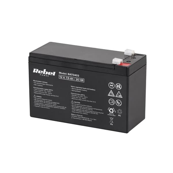 Rebel 12V 7,5Ah gel batteri