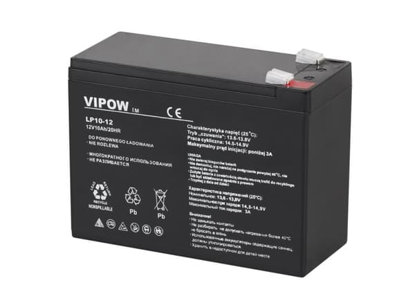 VIPOW gel batteri 12V 10Ah