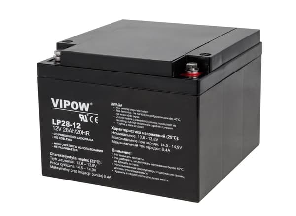 VIPOW gel batteri 12V 28Ah