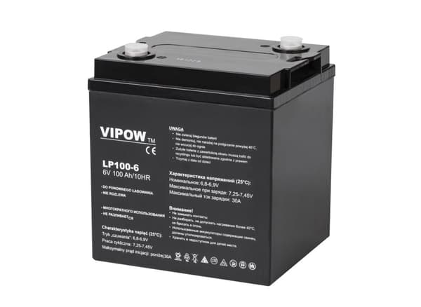 VIPOW gel batteri 6V 100Ah