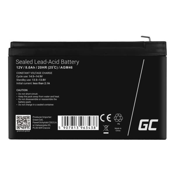 GREEN CELL GEL BATTERI AGM46 12V 8AH