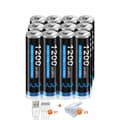 Miniatyrbillede 1 af 2: Genopladeligt AAA-batteri, 1200mWh kapacitet, USB-opladning, 12 stk