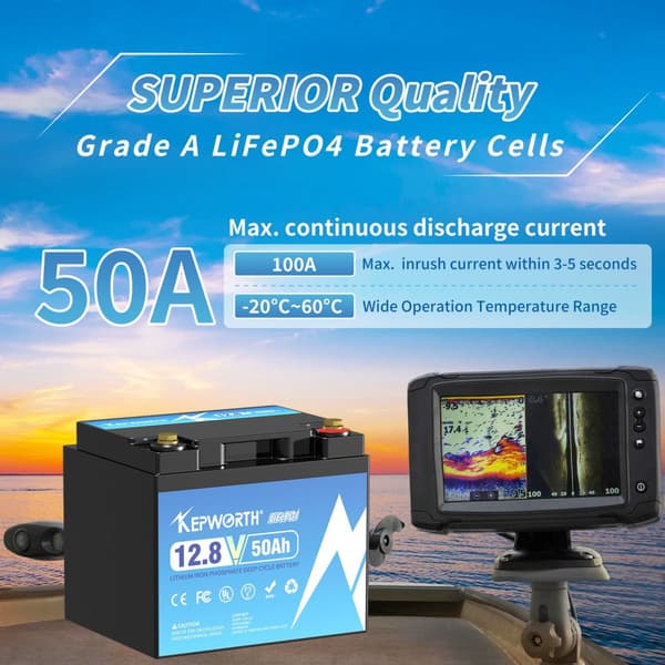 Lithiumbatteri, 640Wh kapacitet, Over 6000+ cykler