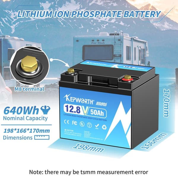 Lithiumbatteri, 640Wh kapacitet, Over 6000+ cykler