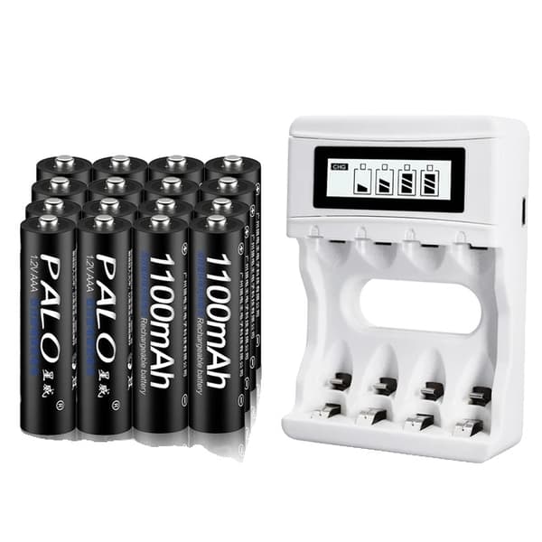 Genopladelige AAA-batterier, 1100mAh kapacitet, Ni-MH-teknologi, 20 stk AAA batteri 16AAA and 1 charger
