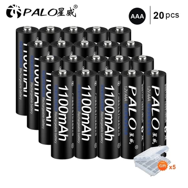 Genopladelige AAA-batterier, 1100mAh kapacitet, Ni-MH-teknologi, 20 stk AAA batteri