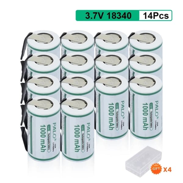 Genopladeligt Lithium-Ion Batteri, Egnet til Lommelygter og Dørklokker, Inkluderer Svejsetap., 14PCS 18350