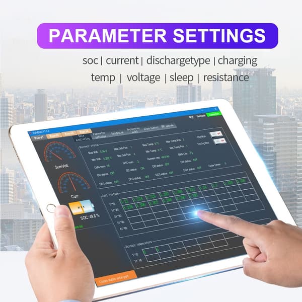 Lifepo4 batteri, Uart Bluetooth balanceringskabel, Intelligent BMS, Pologne, 48V 16S 200A