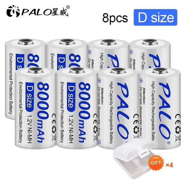 Genopladeligt batteri, 8000mAh kapacitet, Ni-MH teknologi, Blå