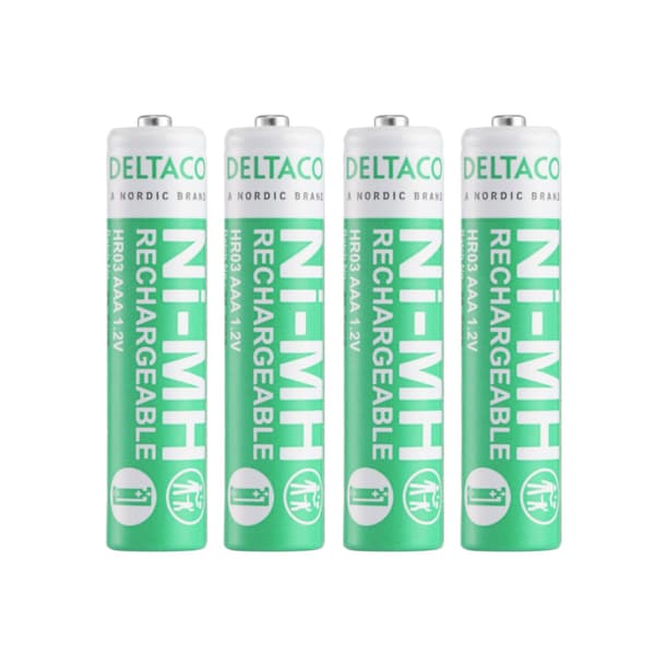Deltaco Genopladelige batterier AAA 750mAh 4-pak