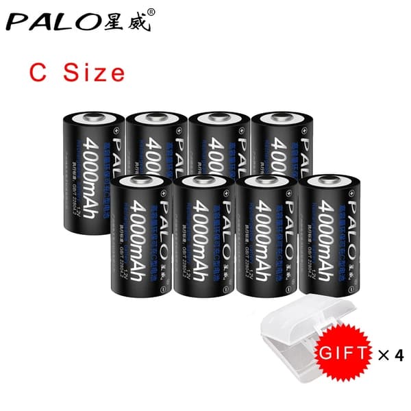 Genopladelige C-størrelse batterier, 4000mAh kapacitet, Ni-MH teknologi, 12V, 8PCS C-størrelse batteri