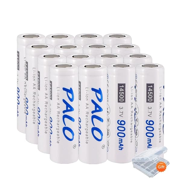 Uudelleenladattavat paristot, 900 mAh kapasiteetti, litiumioni-tekniikka, 16 kpl 14500 akku, 3,7V