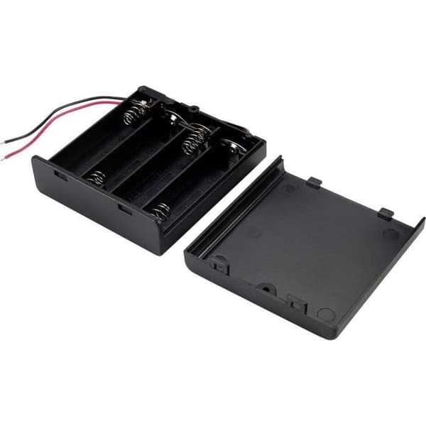 TRU COMPONENTS SBH341-1AS Batterihållare 4 LR6 (AA) kabel