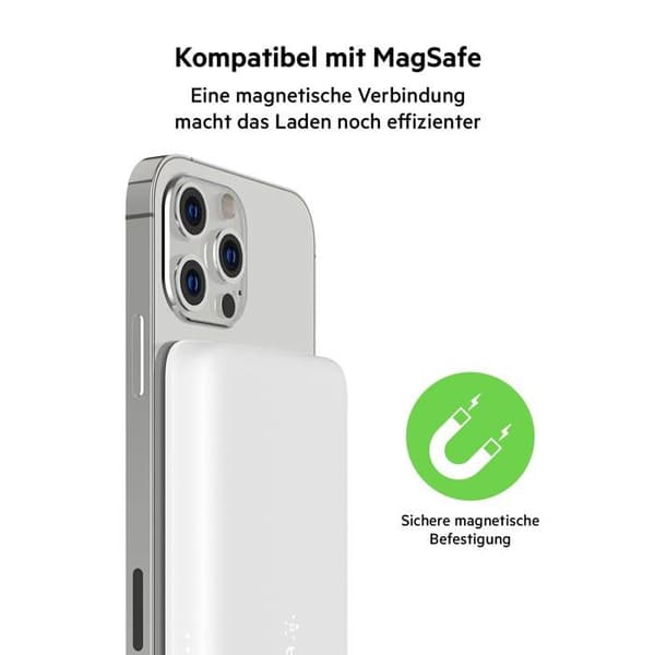 Powerbank - BELKIN - BPD002BTWH - 2500 mAh - Trådlös laddning - Vit