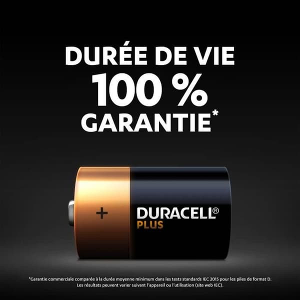 Duracell Plus D Cell alkaliska batterier, 1,5V LR20 MN1300, 4-pack