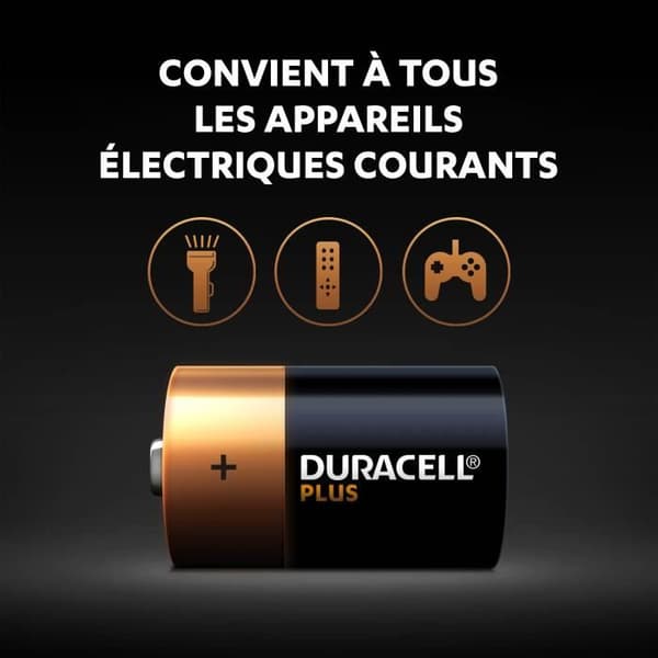 Duracell Plus D Cell alkaliska batterier, 1,5V LR20 MN1300, 4-pack
