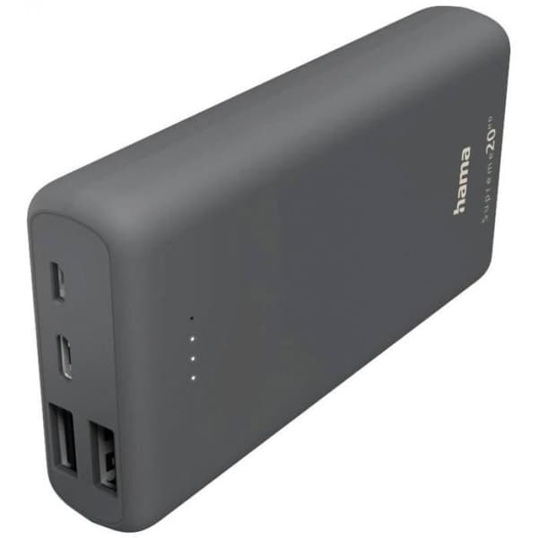 Hama Supreme 20HD Powerbank (extra batteri) 20000 mAh LiPo USB-A, USB-C® mörkgrå - 4047443486653