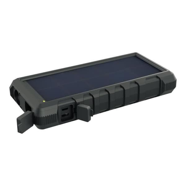 Li-Ion solcellsladdare 24000 mAh 3 A Quick Charge 3.0 - Sandberg Outdoor Solar Powerbank Svart, Grå