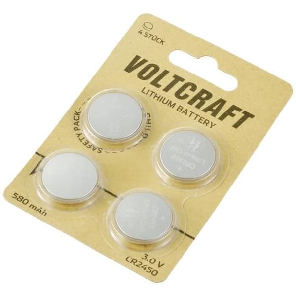 VOLTCRAFT CR2450 CR 2450 litiumknappcellsbatteri 580 mAh 3 V 4 st.