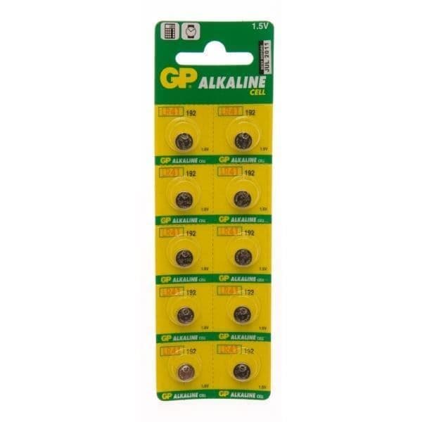 GPBM-kort med 10 LR41 alkaliska batterier