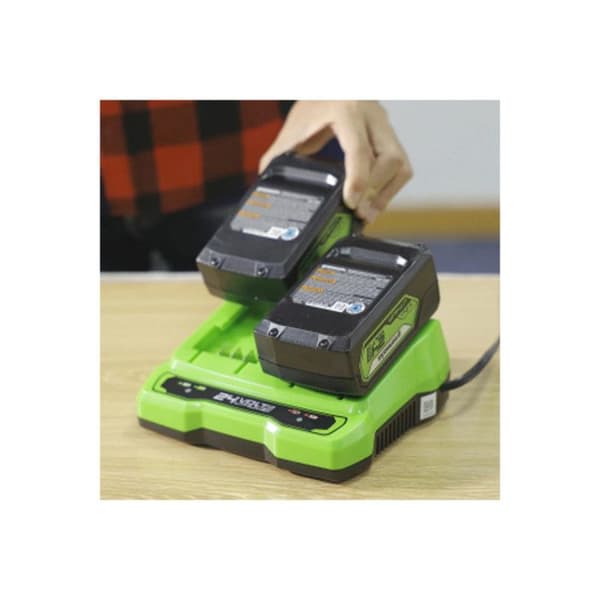 Greenworks Tools Universal Greenworks 24V Dual Slot Batteriladdare G24X2UC4 (Li-Ion 24V 48W Utgång 4A