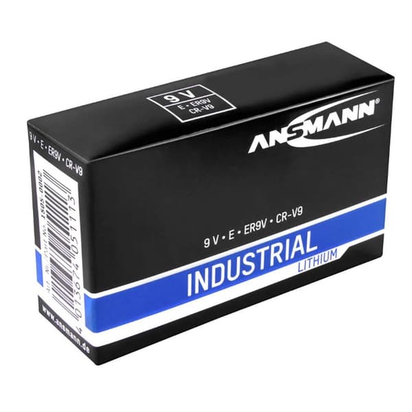 Ansmann 9V industrielt litiumbatteri i 5-pak