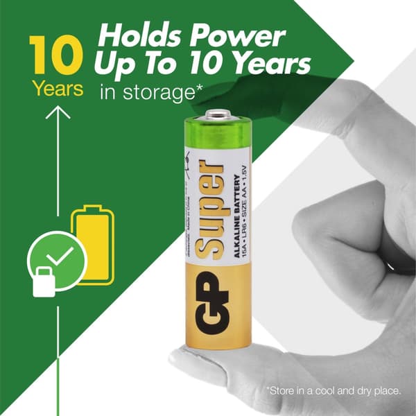 Batterie AA - Set da 20 | GP Super | Pile Stilo AA Alcaline da 1,5V / LR06 - Lunga Durata