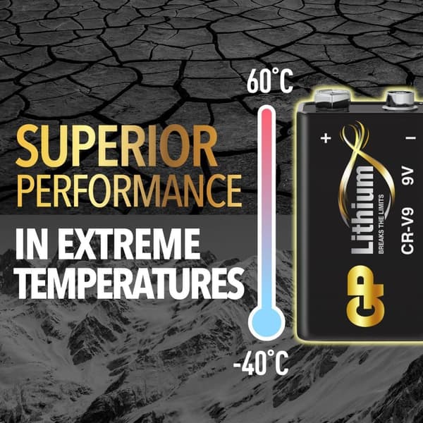GP Alkaliska 9V- batteri 1-pack| GP | 6f22-6lr61 batteri | Lång livslängd, högre effektivitet och daglig användning
