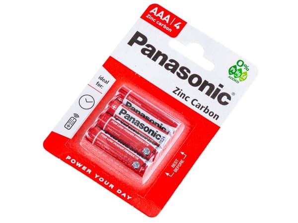Panasonic Zink-Carbon Batteri 1,5V R03 AAA - Blister med 4 stk.