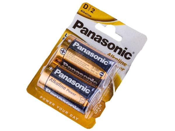 Panasonic 1,5V LR20 alkalisk batteri - Blister med 2