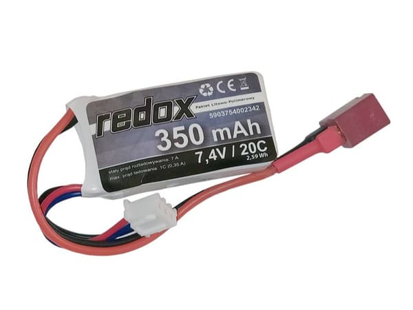 Redox 350 mAh 7,4V 20C DEAN - LiPo pakke