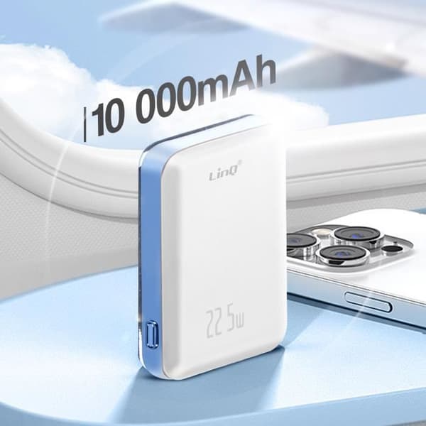 Externt batteri 15W MagSafe 10000 mAh Strömförsörjning 20W LinQ Vit