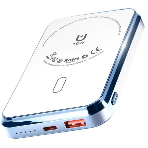 Externt batteri 15W MagSafe 10000 mAh Strömförsörjning 20W LinQ Vit