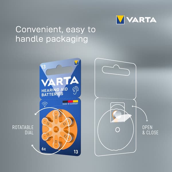 Hearing Aid Batteries 13 - 6 pack