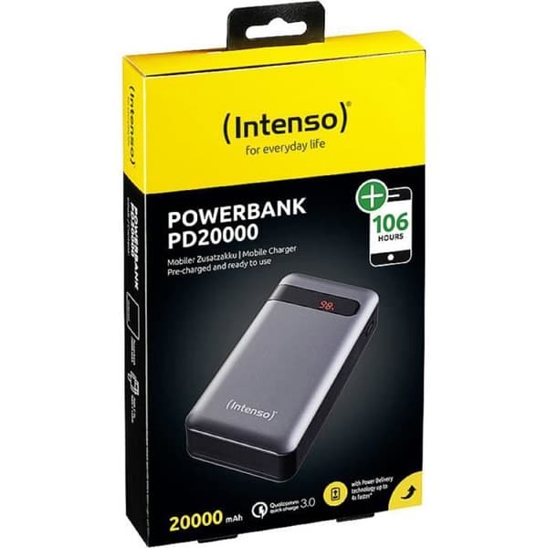 Externt batteri - INTENSO - PD20000 - 20000 mAh - LiPo - USB-C och Quick Charge 3.0
