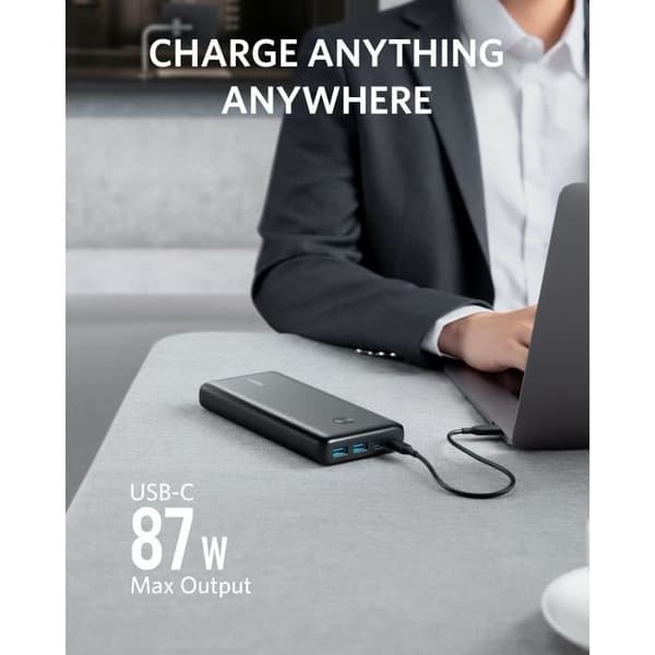 Anker A1291- PowerCore III Elite 25600 - 100W - 2 USB-C, 2 USB-A - Batteri med stor kapacitet
