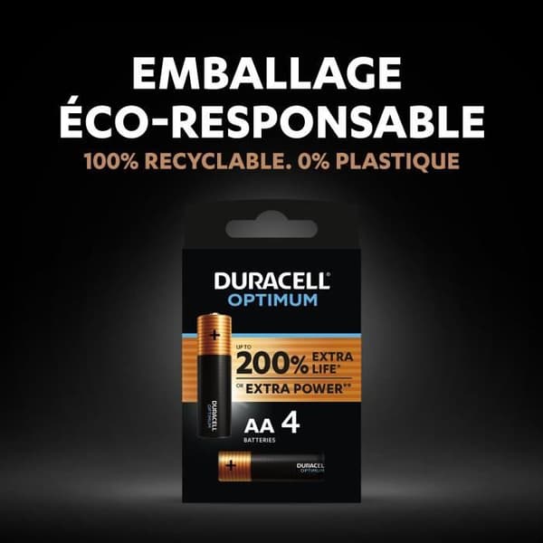 Duracell Optimum AA alkaliska batterier, 1,5V LR6 MN1500, 8-pack