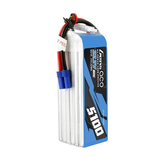 Batteri GensAce 5100mAh 22,2V 80C 6S1P EC5